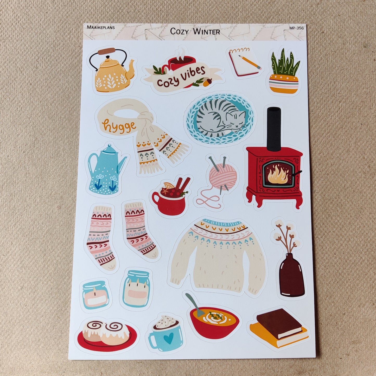 Cozy winter sticker sheet