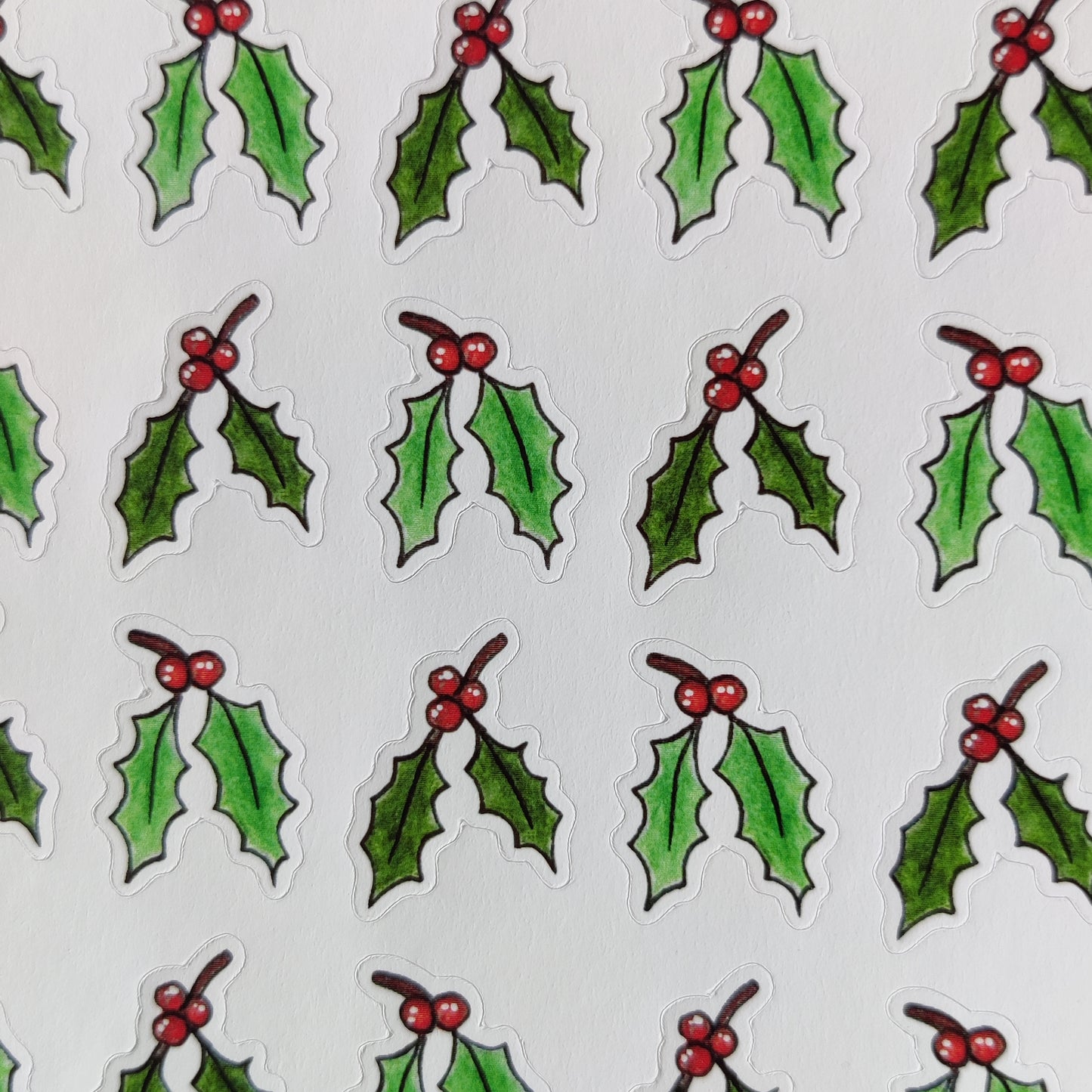 Christmas holly sprigs sticker sheet
