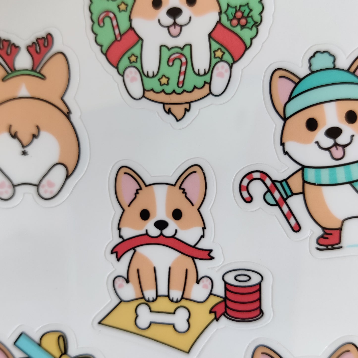 Christmas Corgis sticker sheet