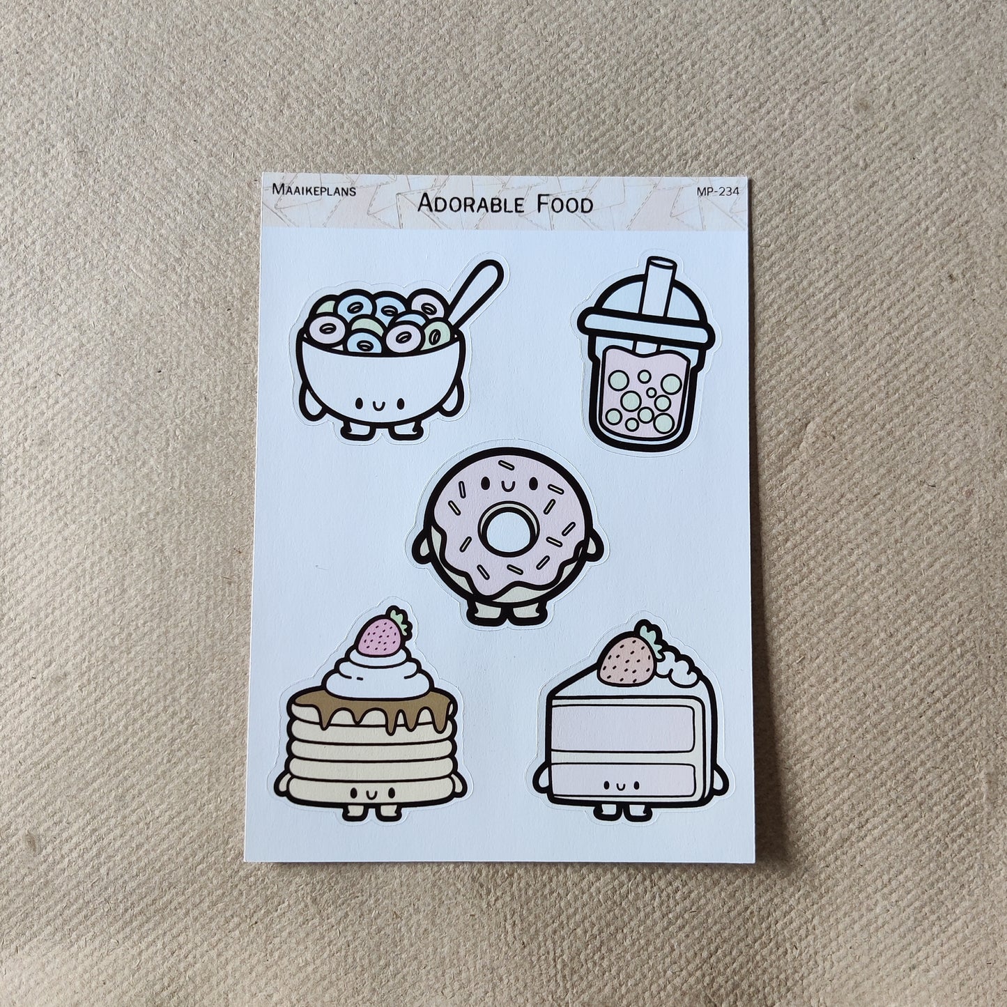 Cute food sticker sheet