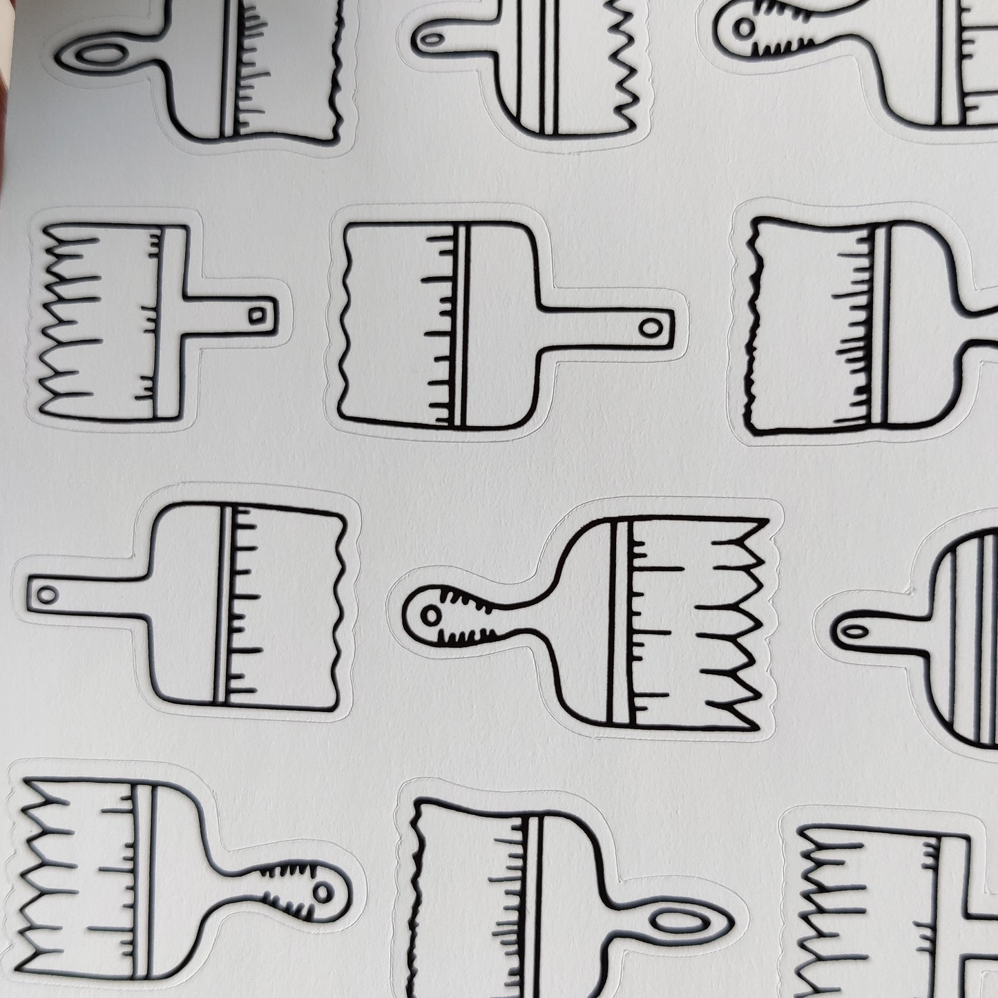 Paint brushes sticker sheet