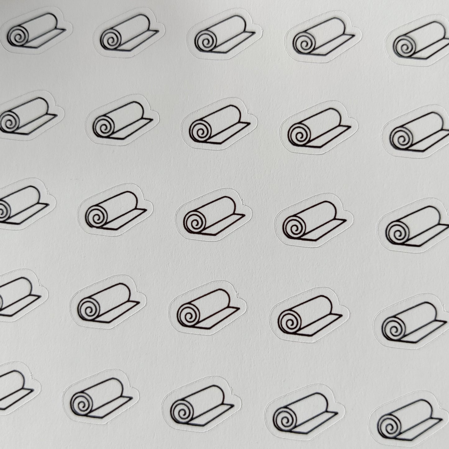 Yoga mat icons sticker sheet