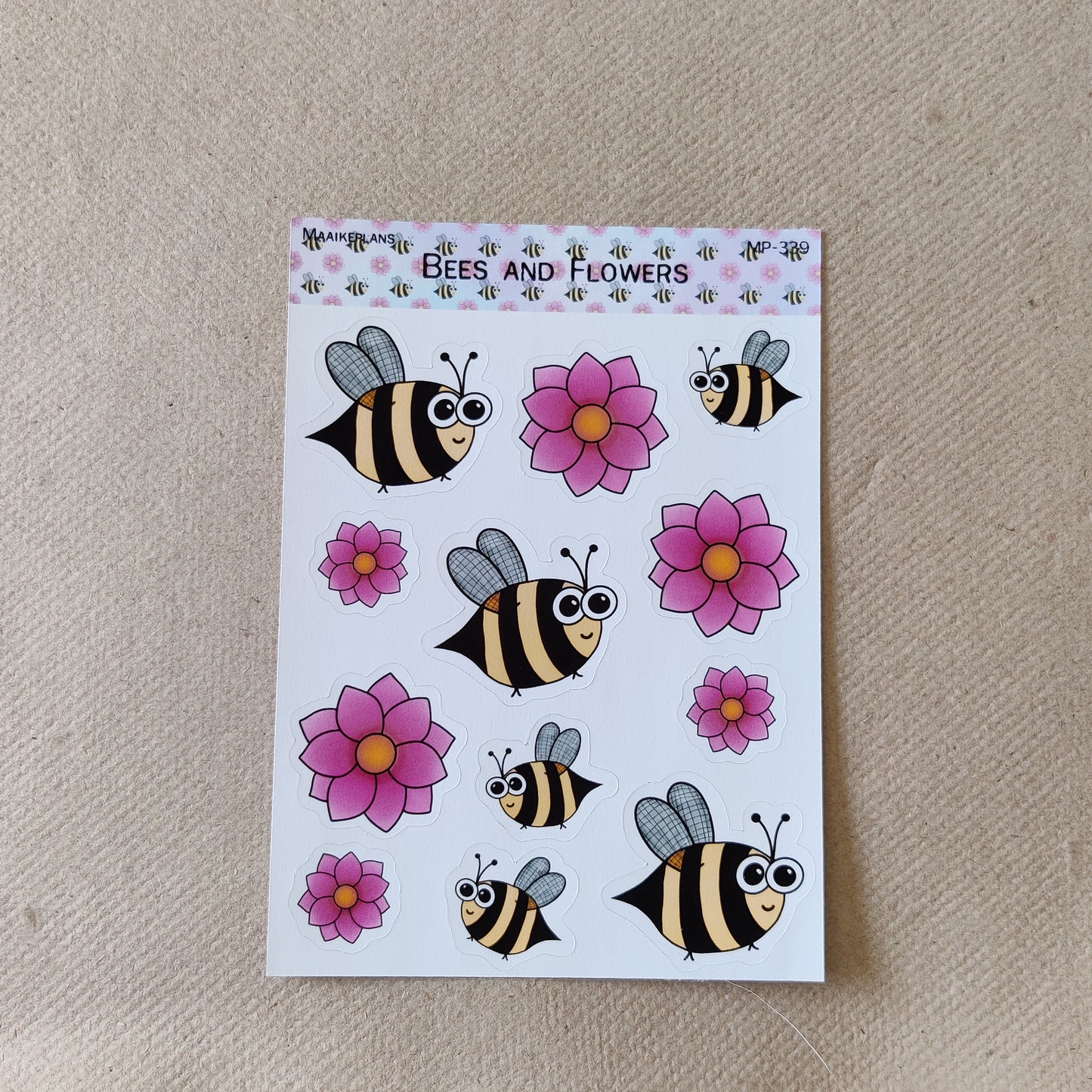 Bees and flowers sticker sheet