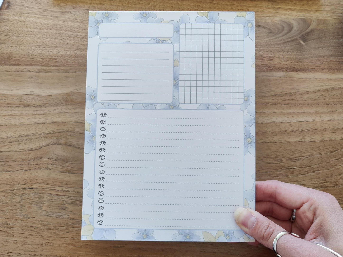 Daily Planner Notitieblok | Waterverf Bloemenprint | To Do en Notities | Braindump Kladblok