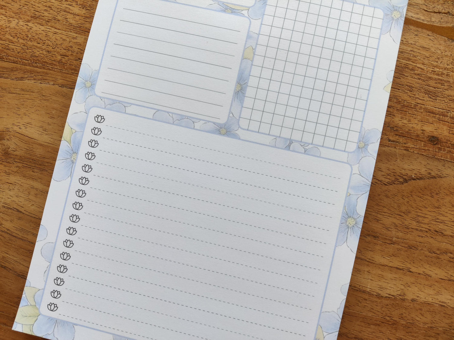 Daily Planner Notitieblok | Waterverf Bloemenprint | To Do en Notities | Braindump Kladblok