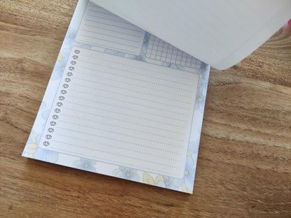 Daily Planner Notitieblok | Waterverf Bloemenprint | To Do en Notities | Braindump Kladblok