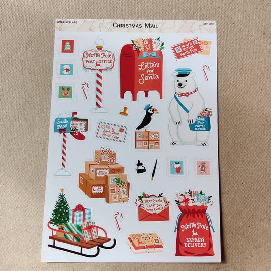 Christmas post sticker sheet