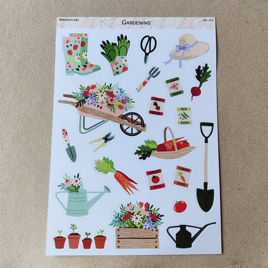 Vegetable garden sticker sheet