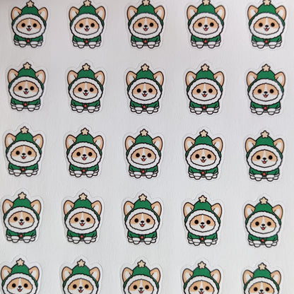 Little Christmas Corgis sticker sheet