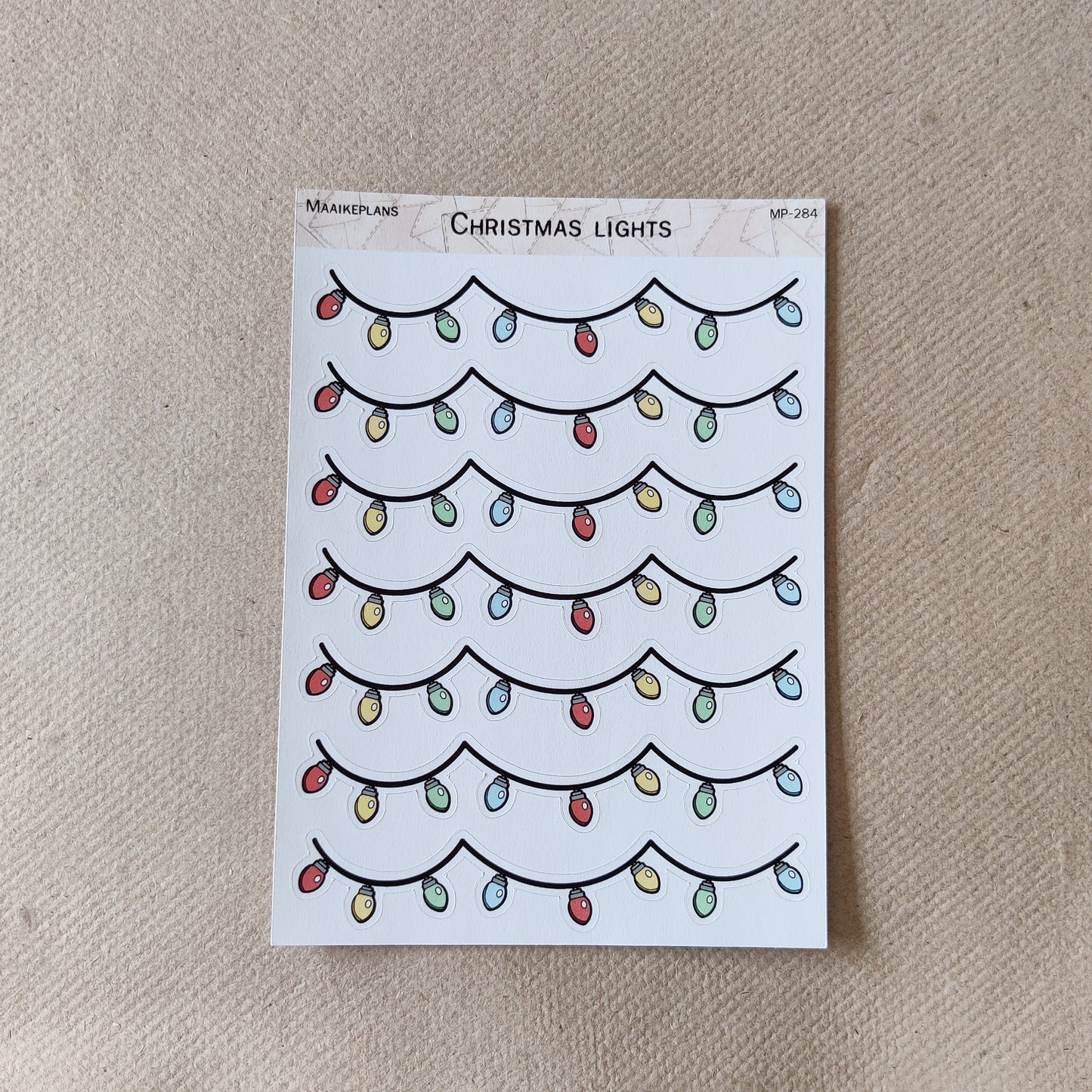 Christmas lights sticker sheet