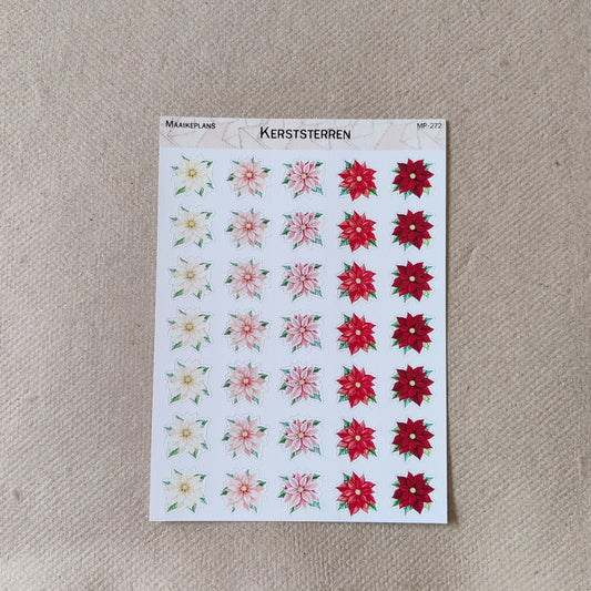 Christmas stars sticker sheet