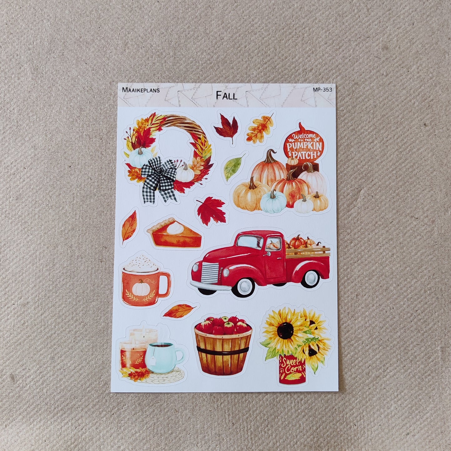 Autumn sticker sheet