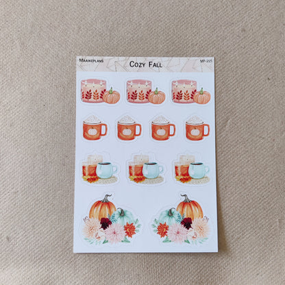 Cozy autumn sticker sheet