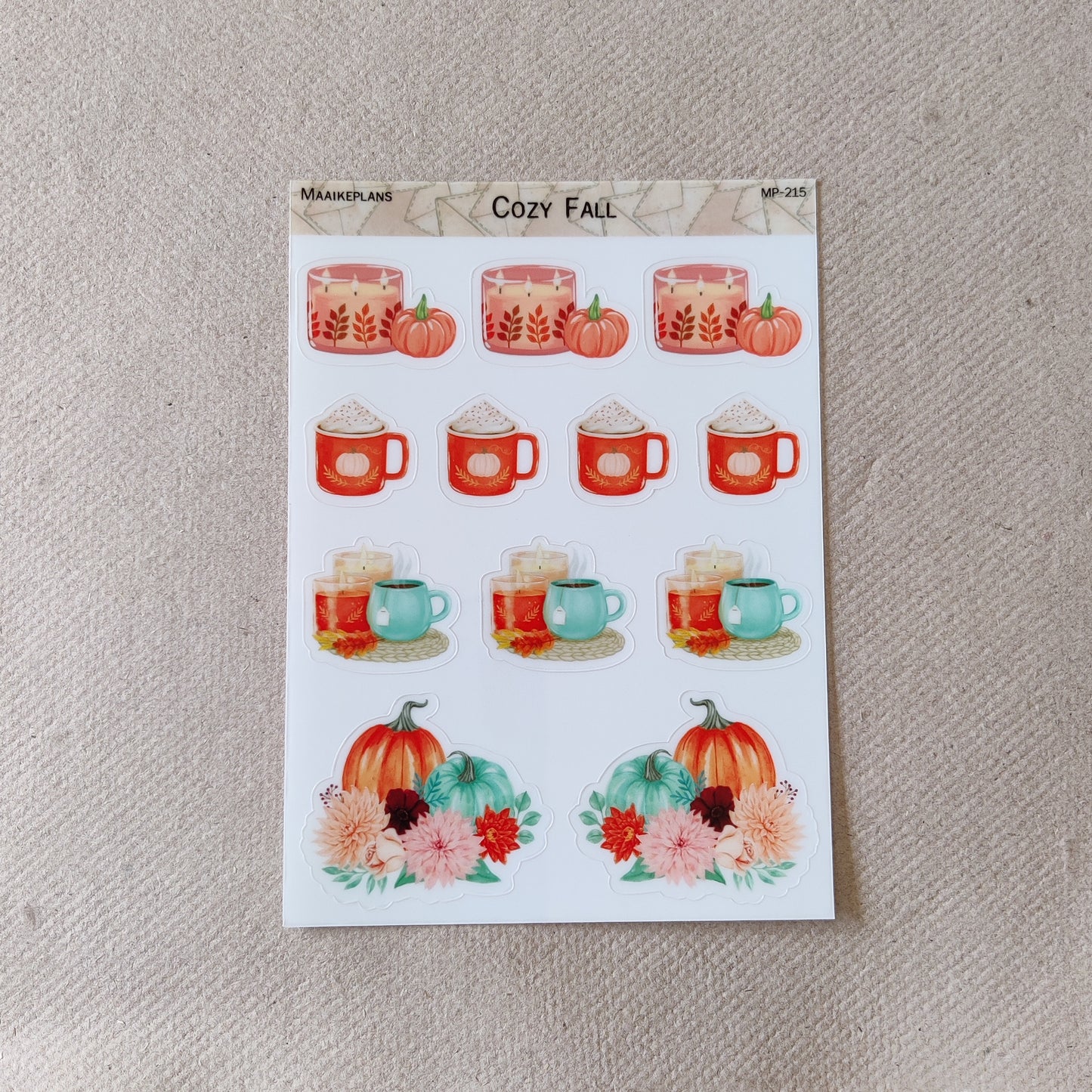 Cozy autumn sticker sheet