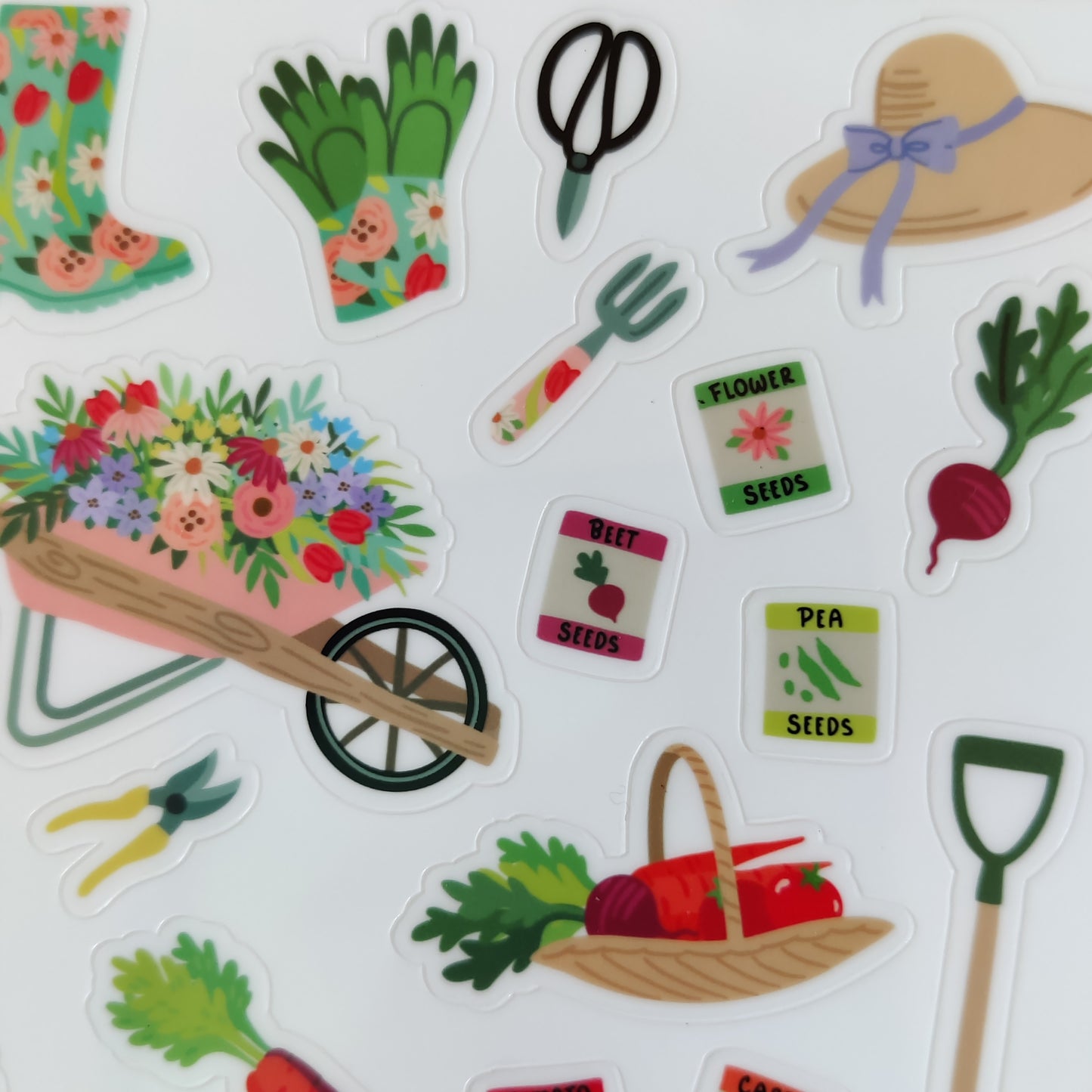 Vegetable garden sticker sheet