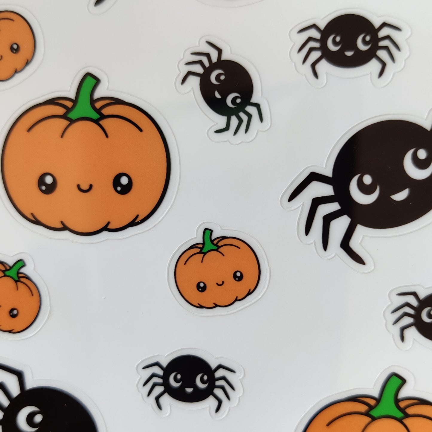 Pumpkin and spider sticker sheet