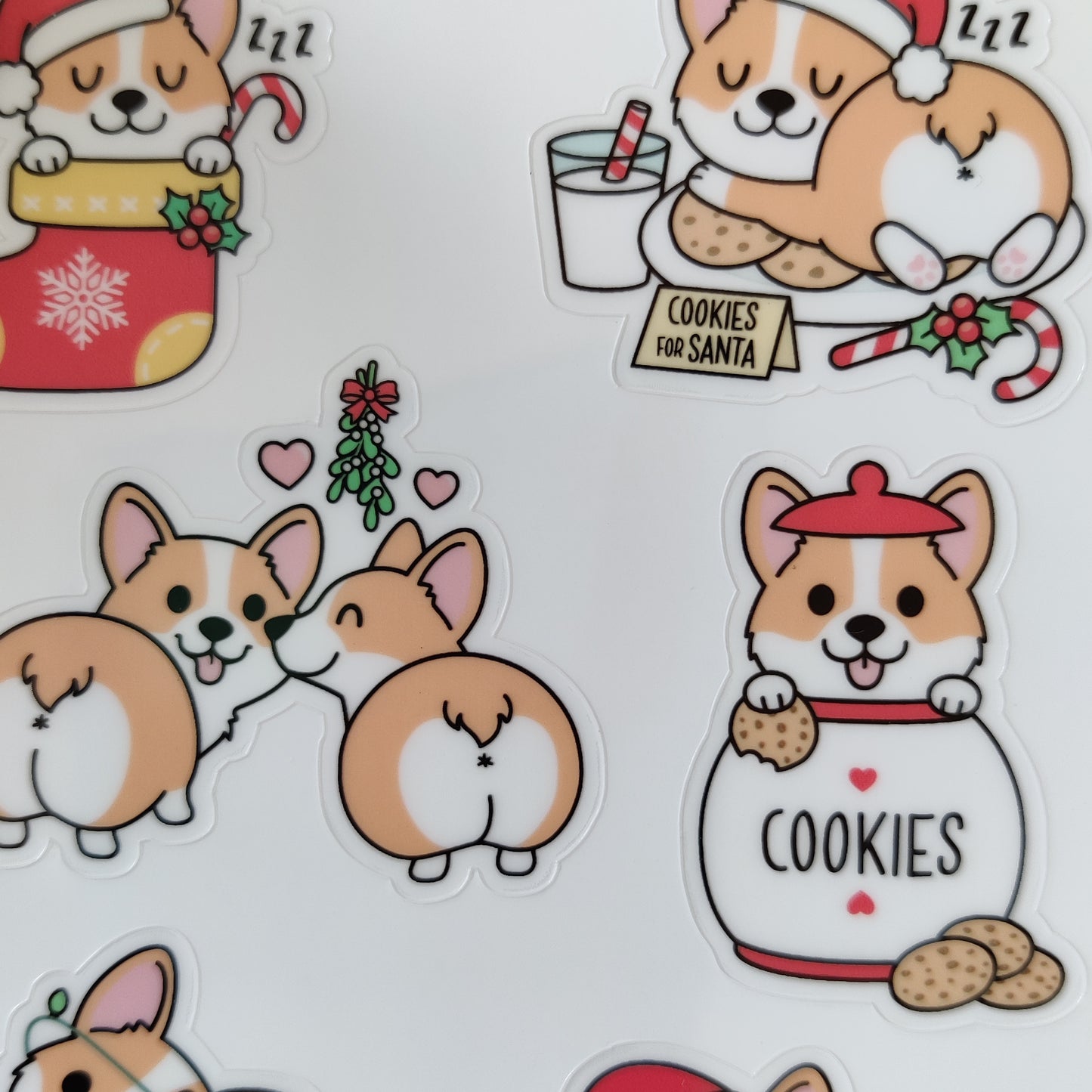 Christmas Corgis sticker sheet