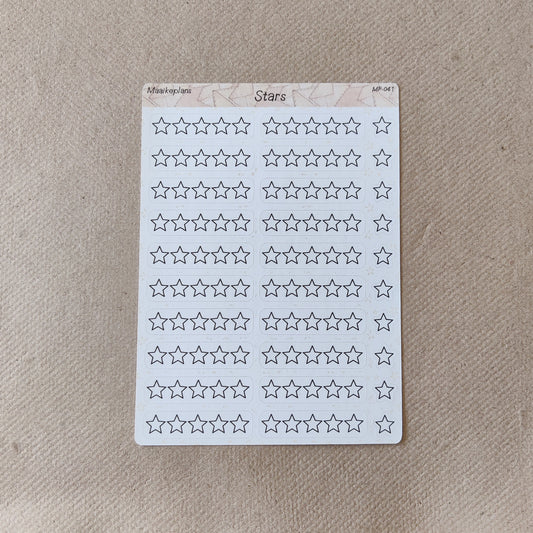 Star rating sticker sheet