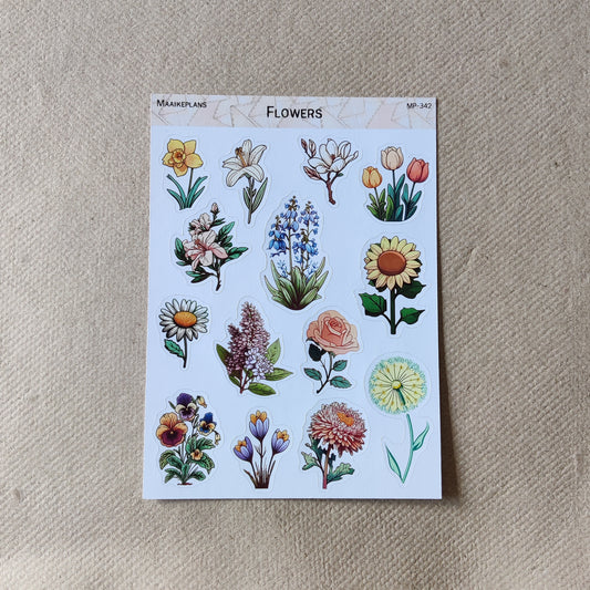 Bloemen stickervel