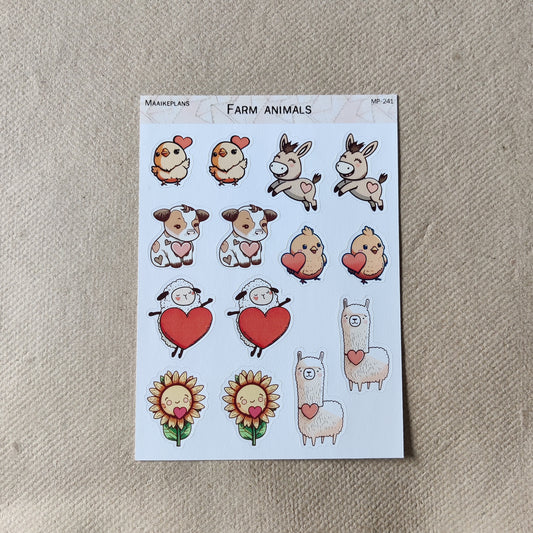 Boerderijdieren stickervel