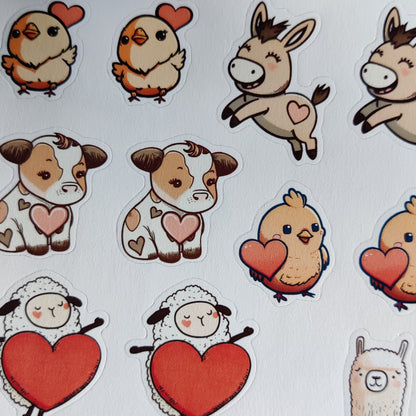 Farm animals sticker sheet