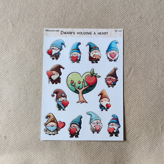 Dwarves with hearts sticker sheet