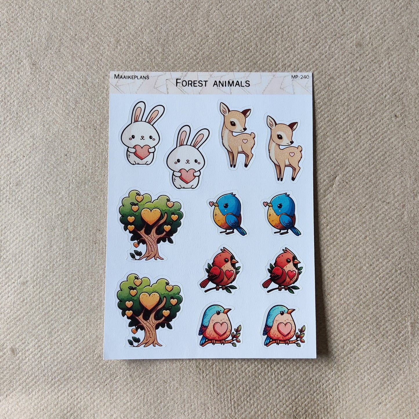 forest animals sticker sheet