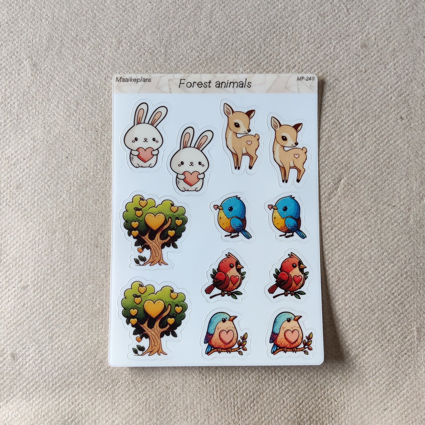 forest animals sticker sheet