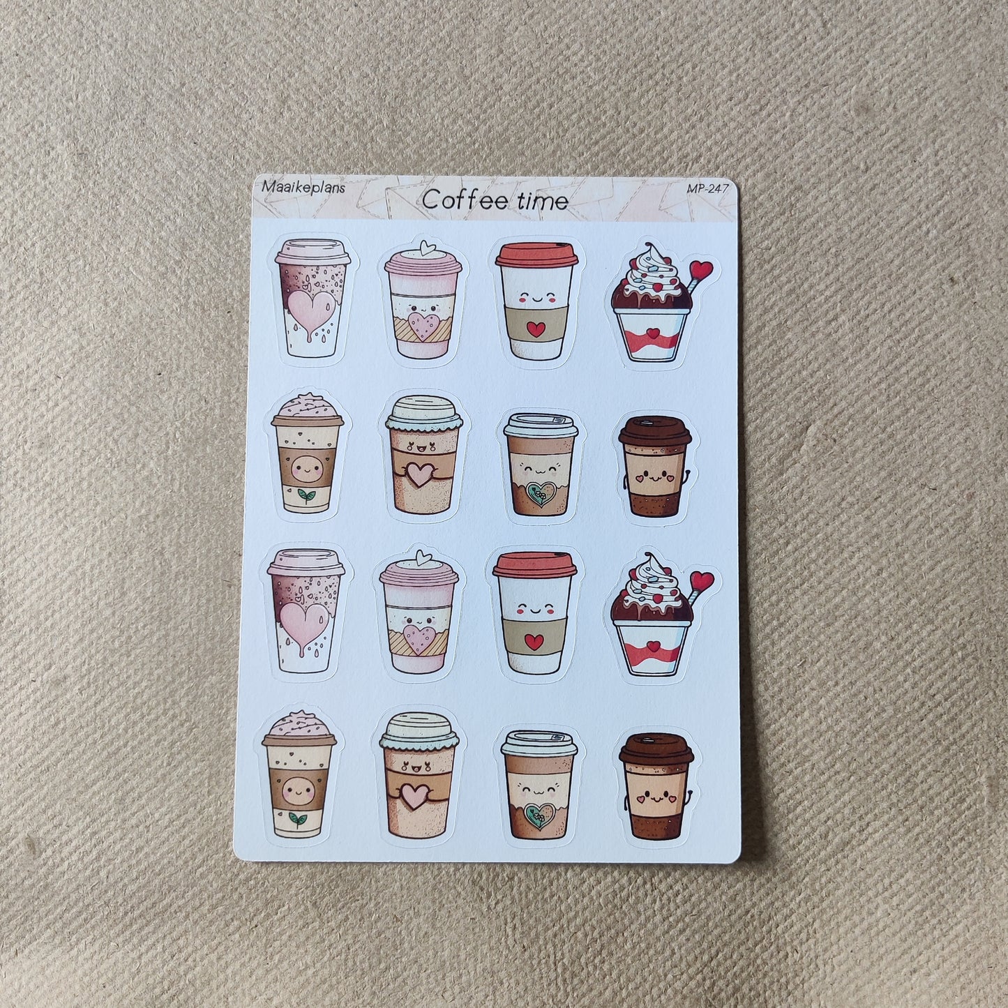 Coffee time sticker sheet