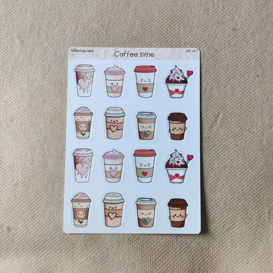 Coffee time sticker sheet