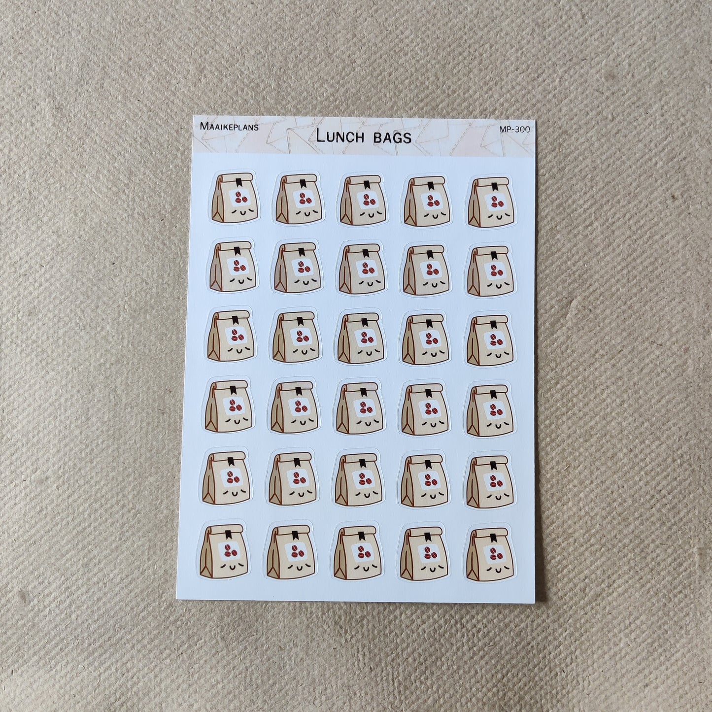 Lunch bag sticker sheet