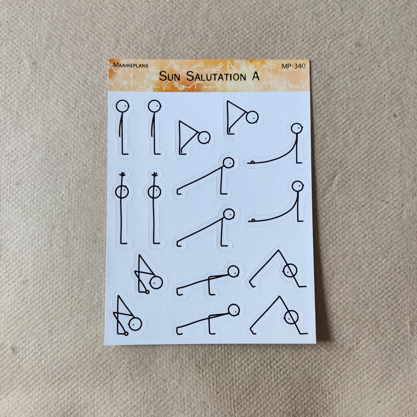 Sun Salutation A sticker sheet