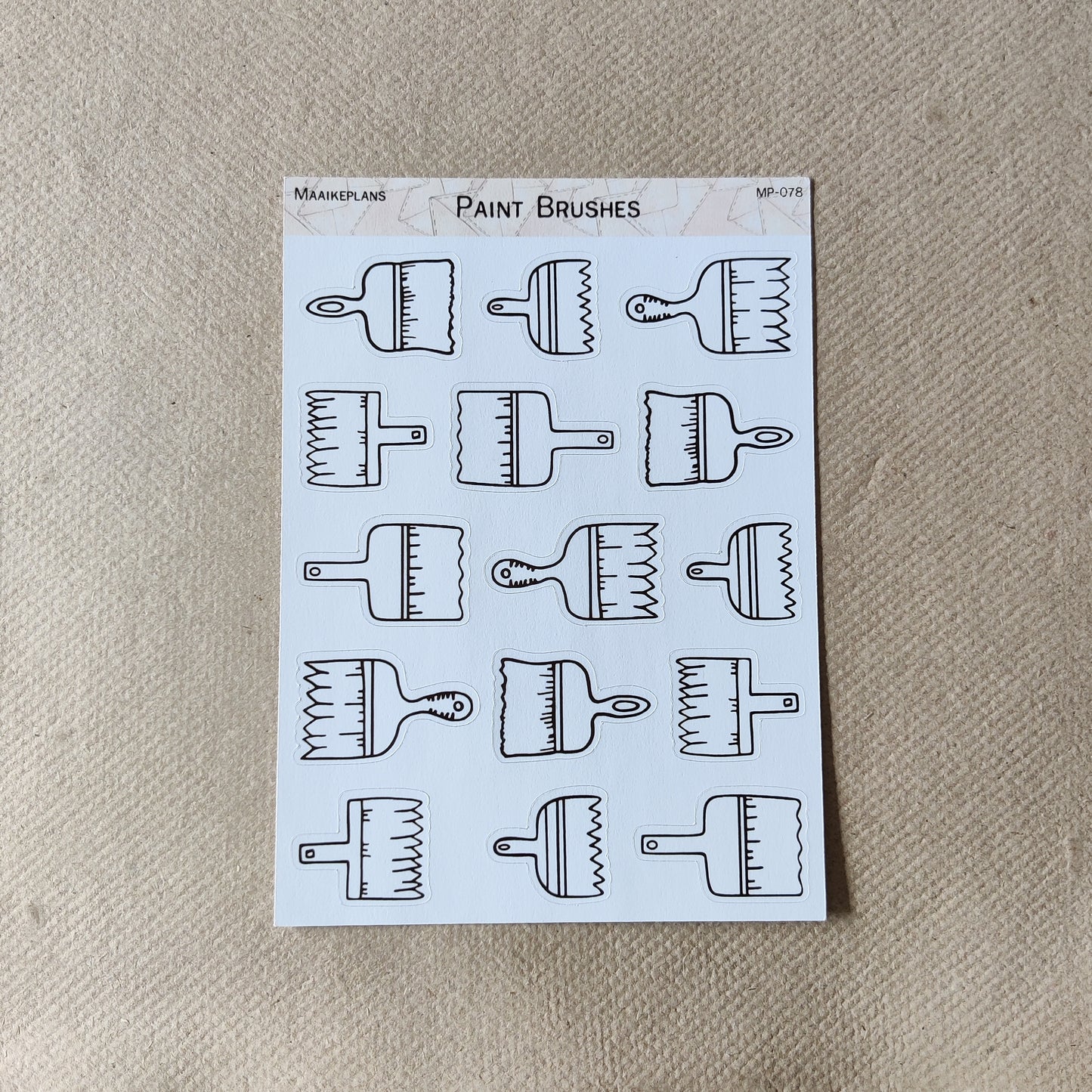 Paint brushes sticker sheet