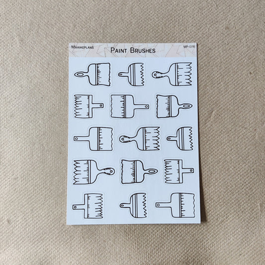 Paint brushes sticker sheet