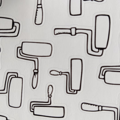 Paint roller sticker sheet