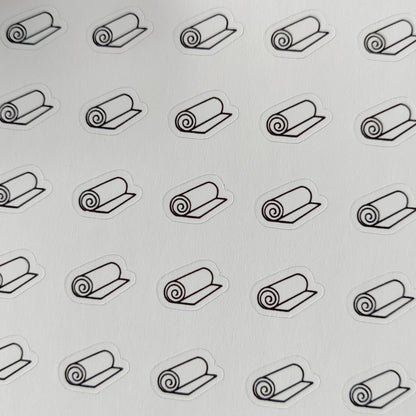 Yoga mat icons sticker sheet