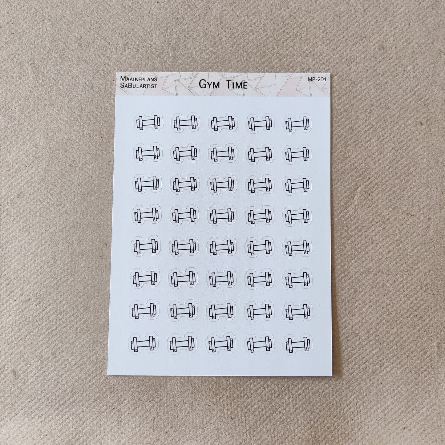 Gym weight icons sticker sheet