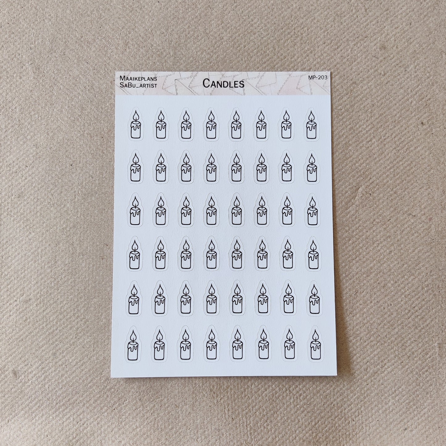 Candles icons sticker sheet