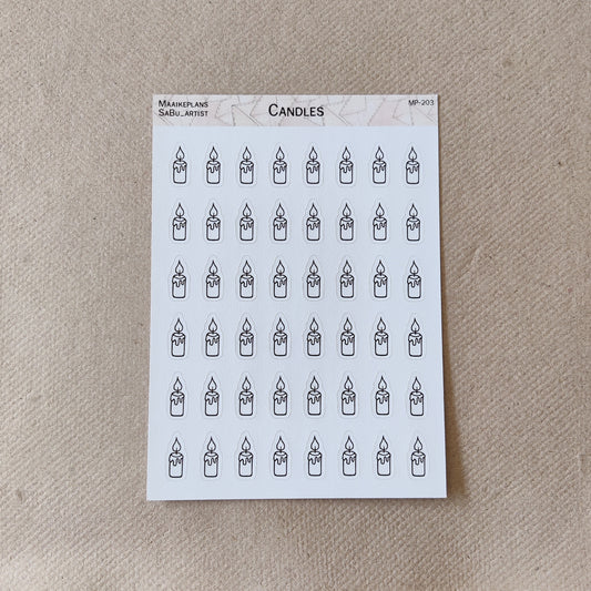 Candles icons sticker sheet
