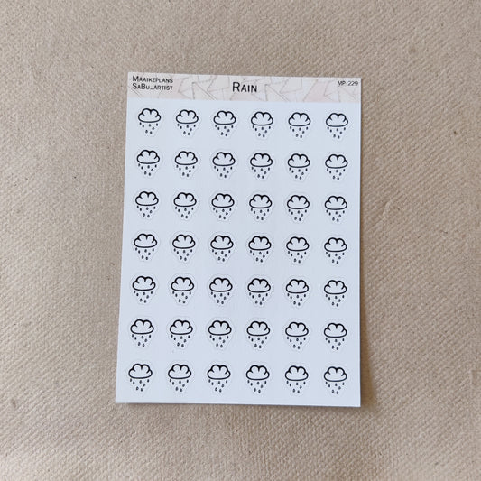 Rain cloud icons sticker sheet