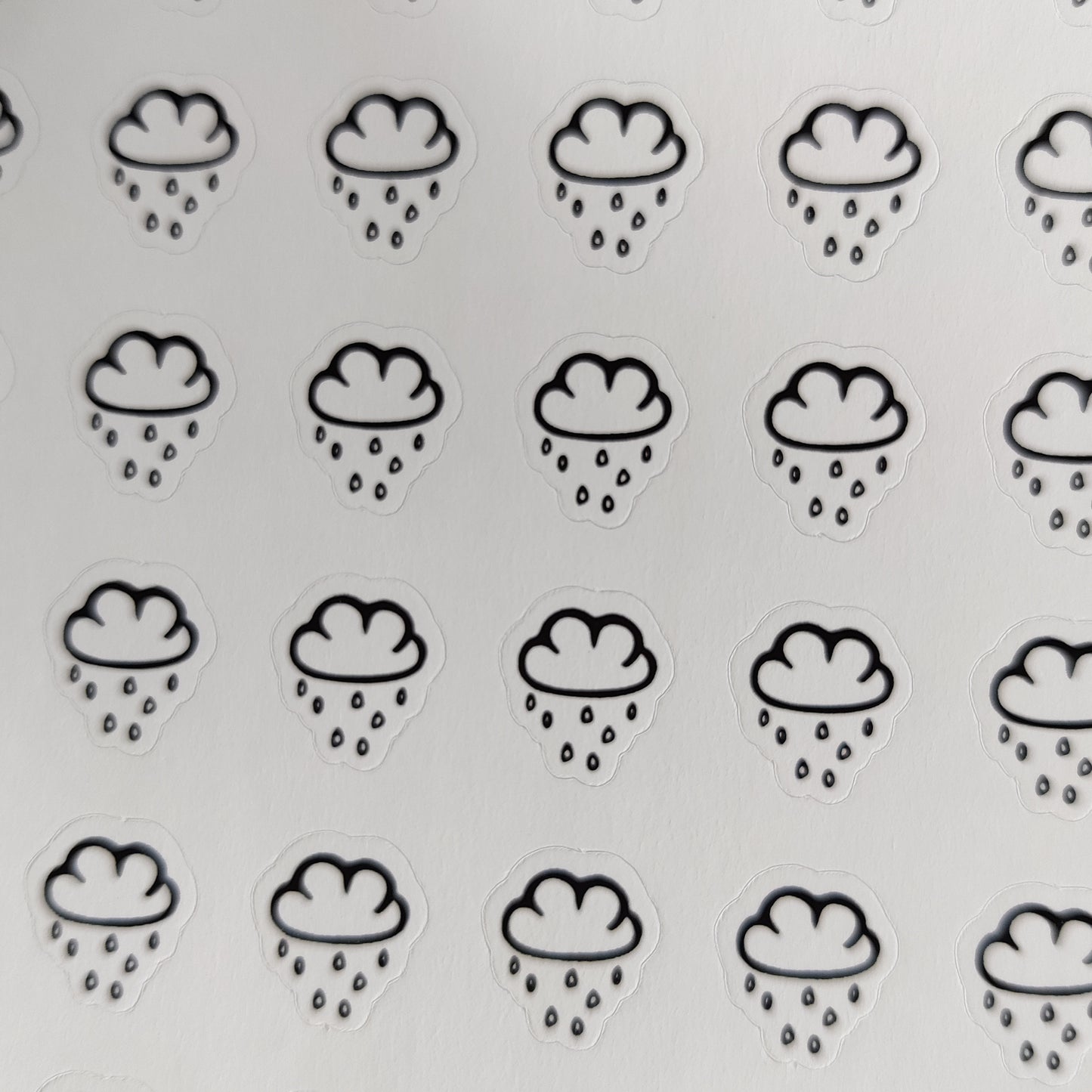 Rain cloud icons sticker sheet