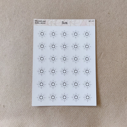 Sun icons sticker sheet