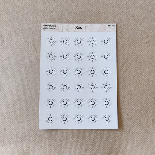 Sun icons sticker sheet