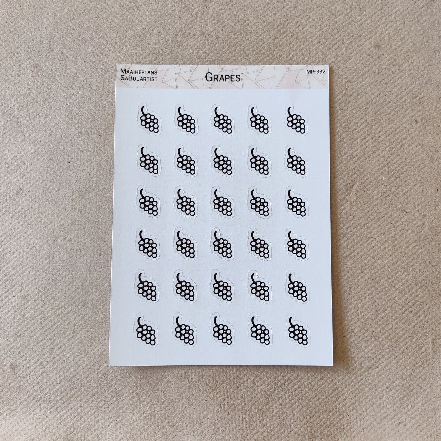 Grapes icons sticker sheet