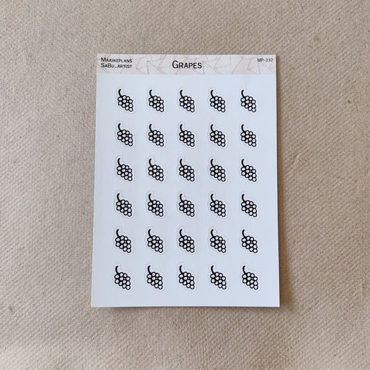 Grapes icons sticker sheet