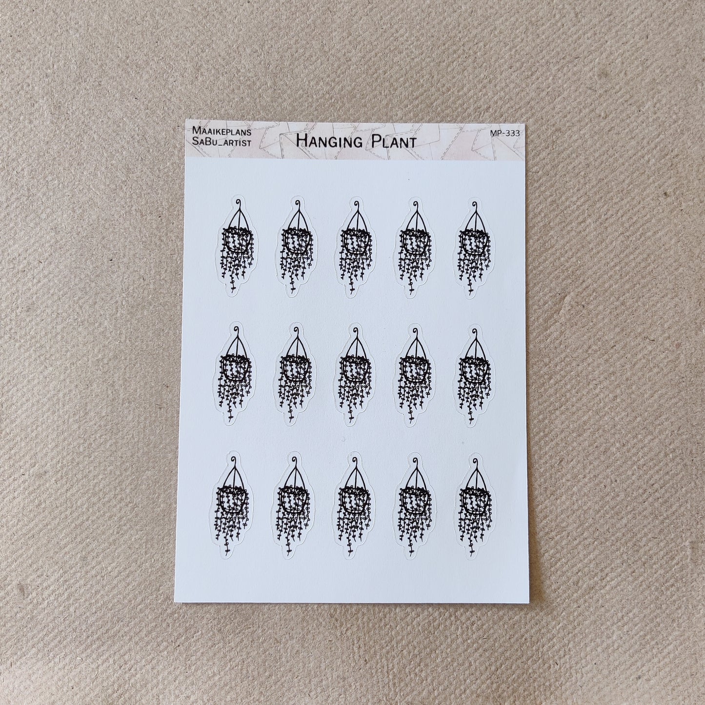 Hanging plant icons sticker sheet