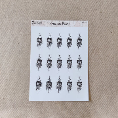 Hanging plant icons sticker sheet