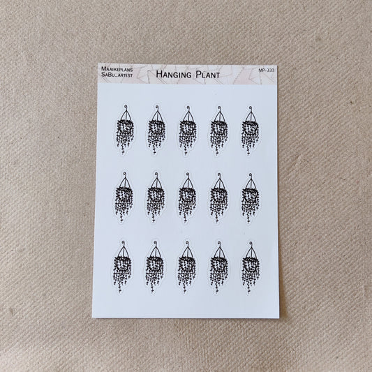 Hanging plant icons sticker sheet