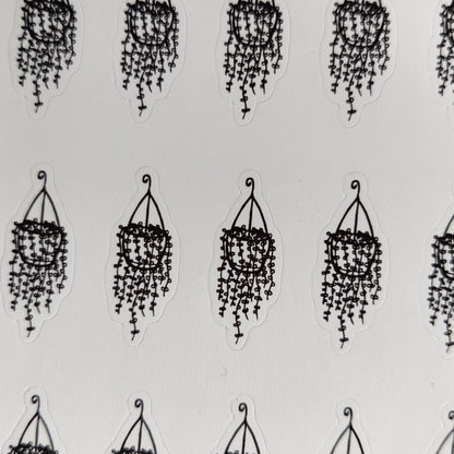 Hanging plant icons sticker sheet