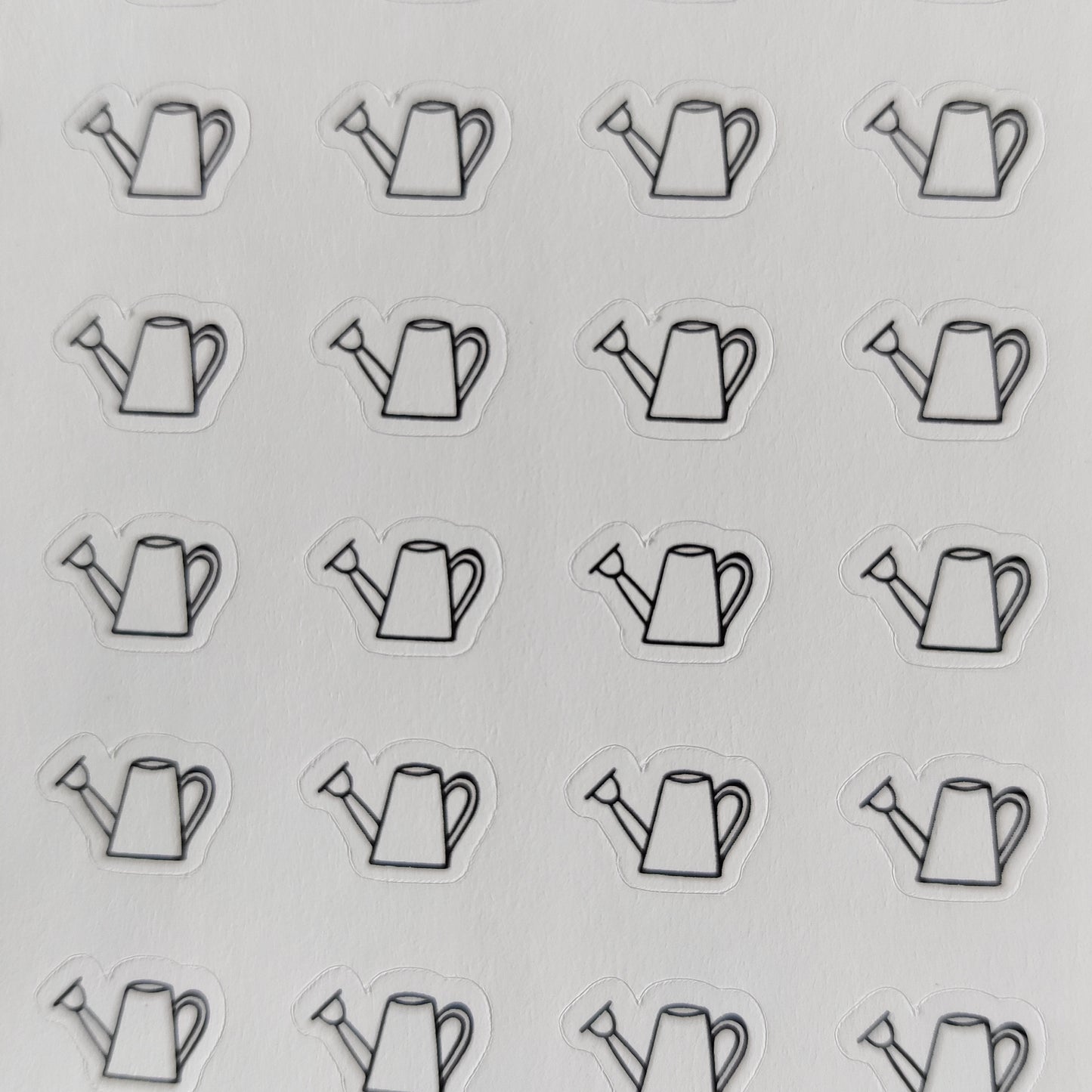 Watering can icons sticker sheet